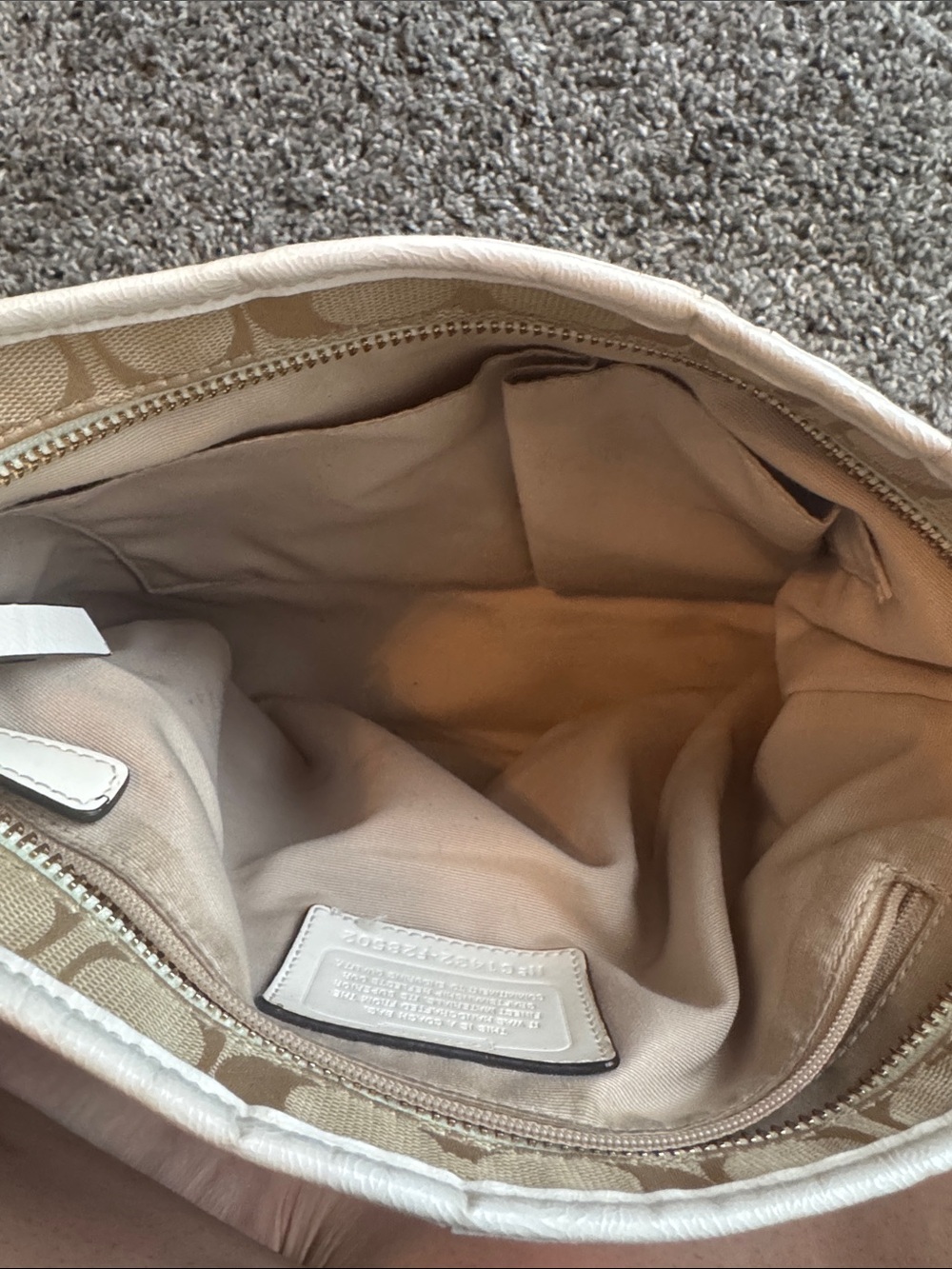 Coach Tan Signature Canvas Crossbody Bag style# F28502 - Picture 4 of 8